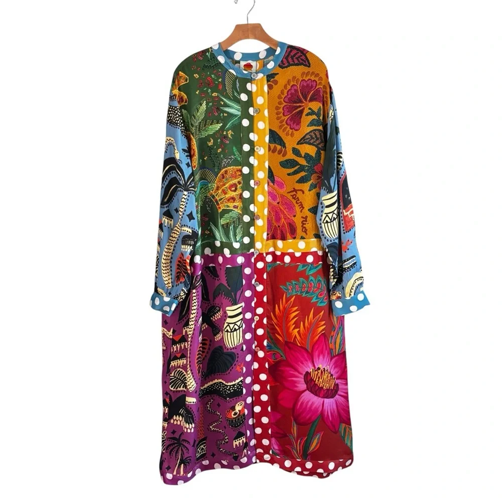 FARM Rio Colorful Jungle Print Long Sleeve Dress - Picture 2 of 15